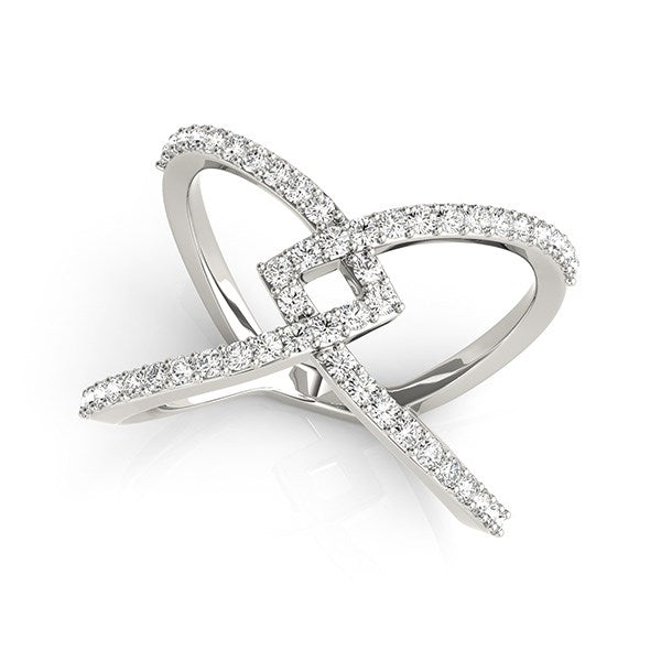 Bids.com 14k White Gold Fancy Entwined Design Diamond Ring (1/2 cttw) Rings White Smoke 3 / White Gold,3.5 / White Gold,4 / White Gold,4.5 / White Gold,5 / White Gold,5.5 / White Gold,6 / White Gold,6.5 / White Gold,7 / White Gold,7.5 / White Gold,8 / White Gold,8.5 / White Gold,9 / White Gold