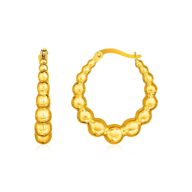 Bids.com 14k Yellow Gold Graduated Sphere Hoop Earrings Earrings White Smoke Yellow Gold