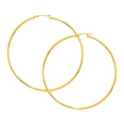 Bids.com 14k Yellow Gold Large Polished Hoop Earrings Earrings White Smoke Yellow Gold