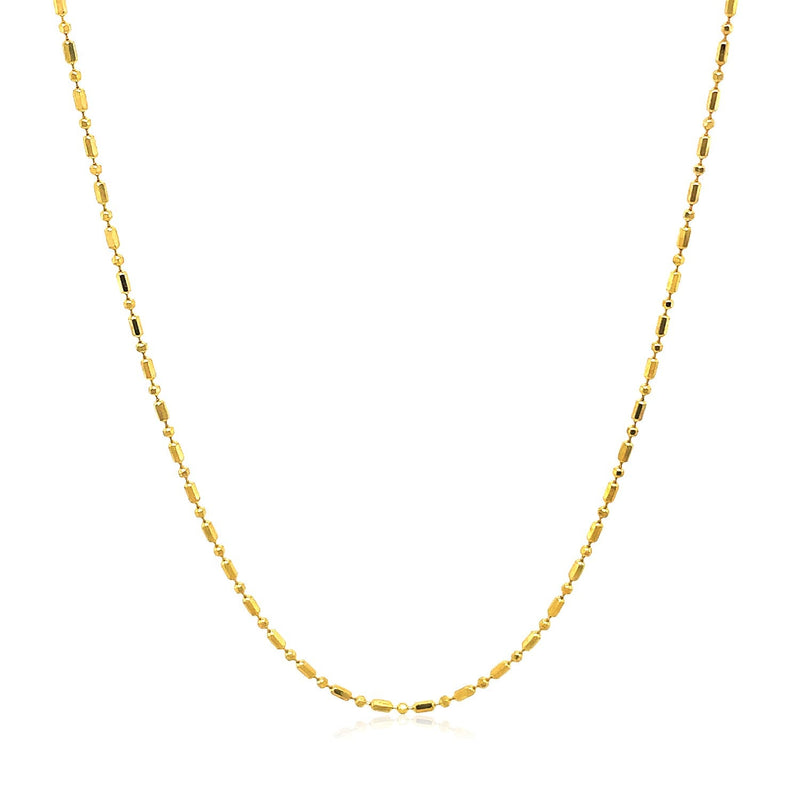 Bids.com 14k Yellow Gold Diamond-Cut Bead Chain 1.0mm Necklaces White Smoke 16 / Yellow Gold,18 / Yellow Gold,20 / Yellow Gold