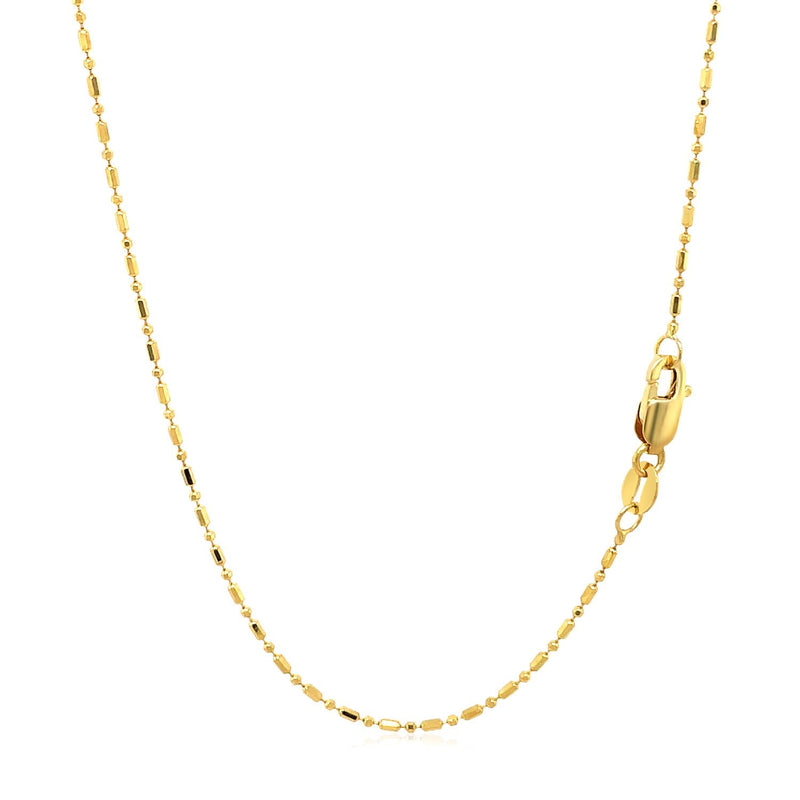 Bids.com 14k Yellow Gold Diamond-Cut Bead Chain 1.0mm Necklaces White Smoke 16 / Yellow Gold,18 / Yellow Gold,20 / Yellow Gold