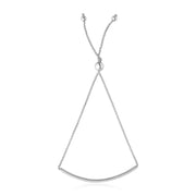 Bids.com 14k White Gold Smooth Curved Bar Lariat Design Bracelet Bracelets White Smoke 9.25 / White Gold