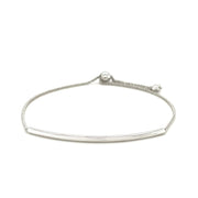 Bids.com 14k White Gold Smooth Curved Bar Lariat Design Bracelet Bracelets White Smoke 9.25 / White Gold