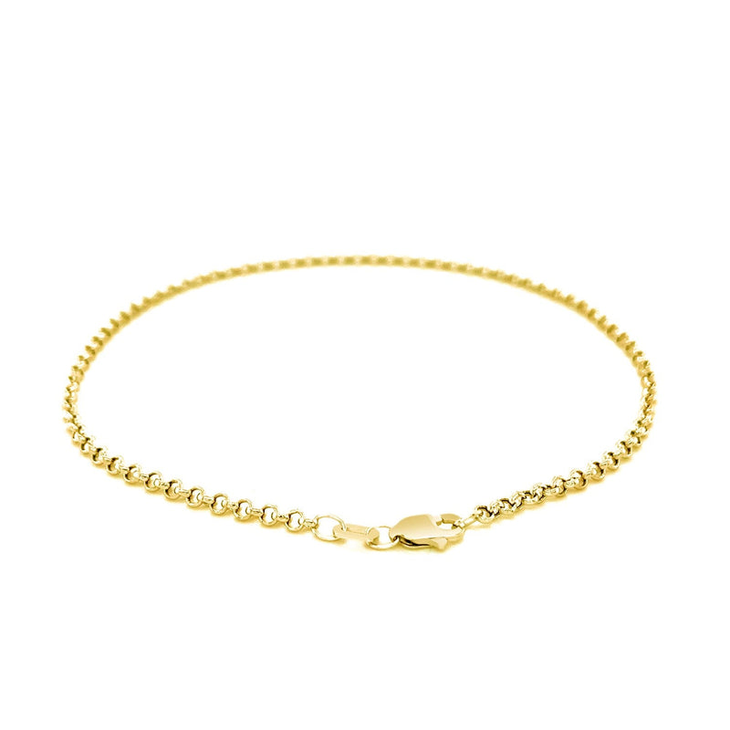 Bids.com 2.3mm 10k Yellow Gold Rolo Anklet Accessories White Smoke 10 / Yellow Gold