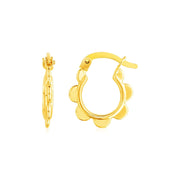 Bids.com 14k Yellow Gold Scalloped Hoop Earrings Earrings White Smoke Yellow Gold