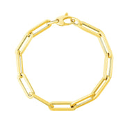 Bids.com 14K Yellow Gold Extra Wide Paperclip Chain Bracelet Bracelets White Smoke 7.5 / Yellow Gold
