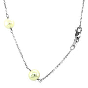 Bids.com 14k White Gold Necklace with White Pearls Necklaces White Smoke 16 / White Gold,18 / White Gold
