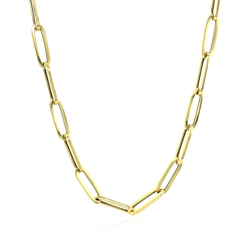 Bids.com 14K Yellow Gold Bold Paperclip Chain (4.2 mm) Necklaces White Smoke 18 / Yellow Gold,24 / Yellow Gold,38 / Yellow Gold