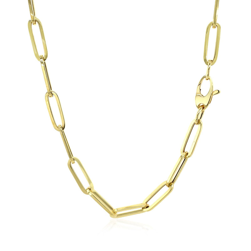 Bids.com 14K Yellow Gold Bold Paperclip Chain (4.2 mm) Necklaces White Smoke 18 / Yellow Gold,24 / Yellow Gold,38 / Yellow Gold