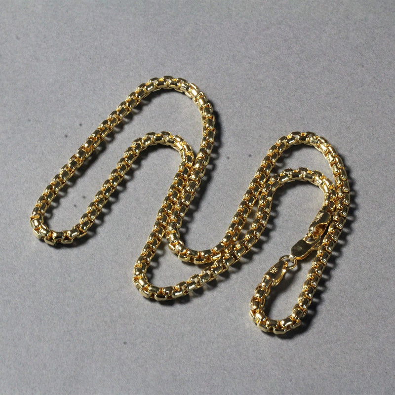 Bids.com 3.4mm 14k Yellow Gold Round Box Chain Necklaces Dark Gray 18 / Yellow Gold,20 / Yellow Gold,22 / Yellow Gold,24 / Yellow Gold