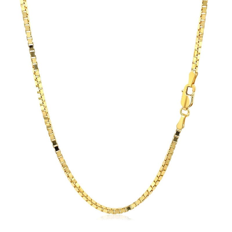 Bids.com 14k Yellow Gold Semi Solid Box Chain 1.6mm Necklaces White Smoke 18 / Yellow Gold,20 / Yellow Gold,24 / Yellow Gold