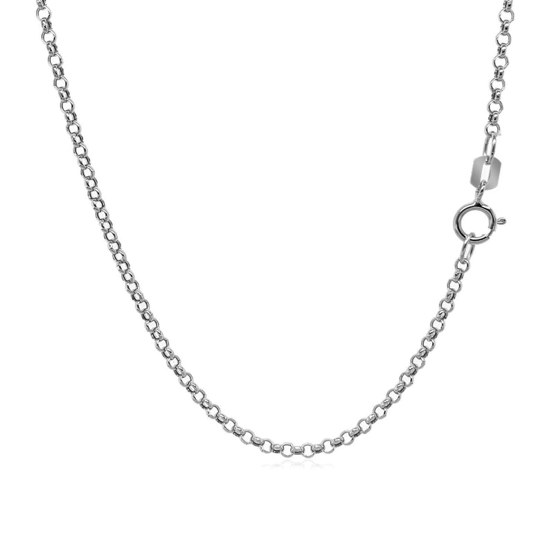 Bids.com 14k White Gold Rolo Chain 1.9mm Necklaces White Smoke 16 / White Gold,18 / White Gold,20 / White Gold