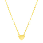 Bids.com 14k Yellow Gold Polished Mini Heart Necklace Necklaces White Smoke 18 / Yellow Gold