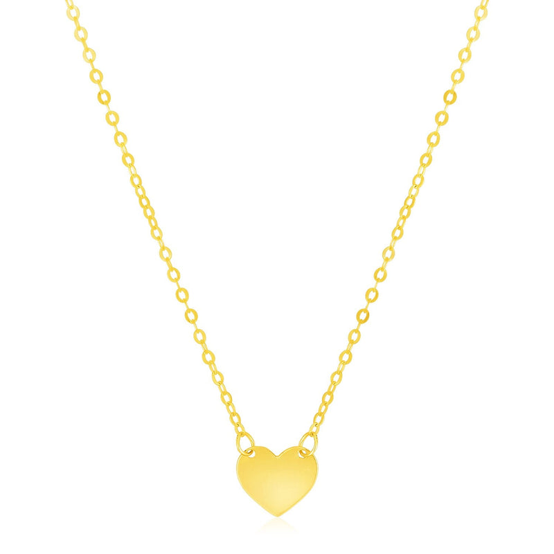 Bids.com 14k Yellow Gold Polished Mini Heart Necklace Necklaces White Smoke 18 / Yellow Gold