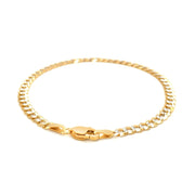 Bids.com 3.6mm 14k Two Tone Gold Pave Curb Bracelet Bracelets White Smoke 7 / Two-Tone Gold