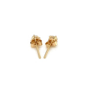 Bids.com 14k Yellow Gold Stud Earrings with White Hue Faceted Cubic Zirconia Earrings White Smoke Yellow Gold