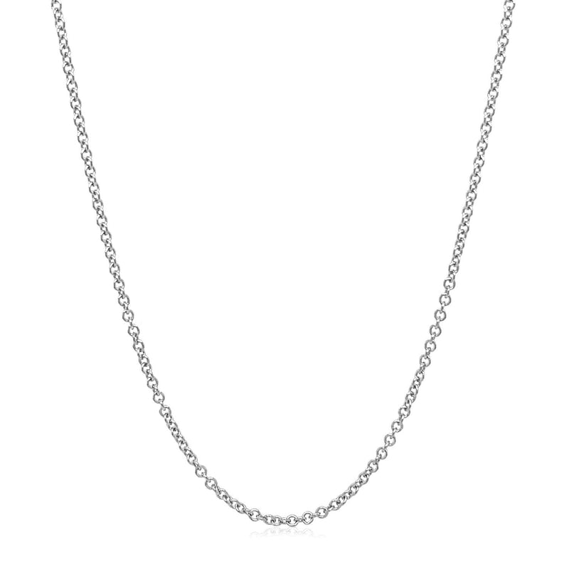 Bids.com 14k White Gold Round Cable Link Chain 1.5mm Necklaces White Smoke 16 / White Gold,18 / White Gold,20 / White Gold
