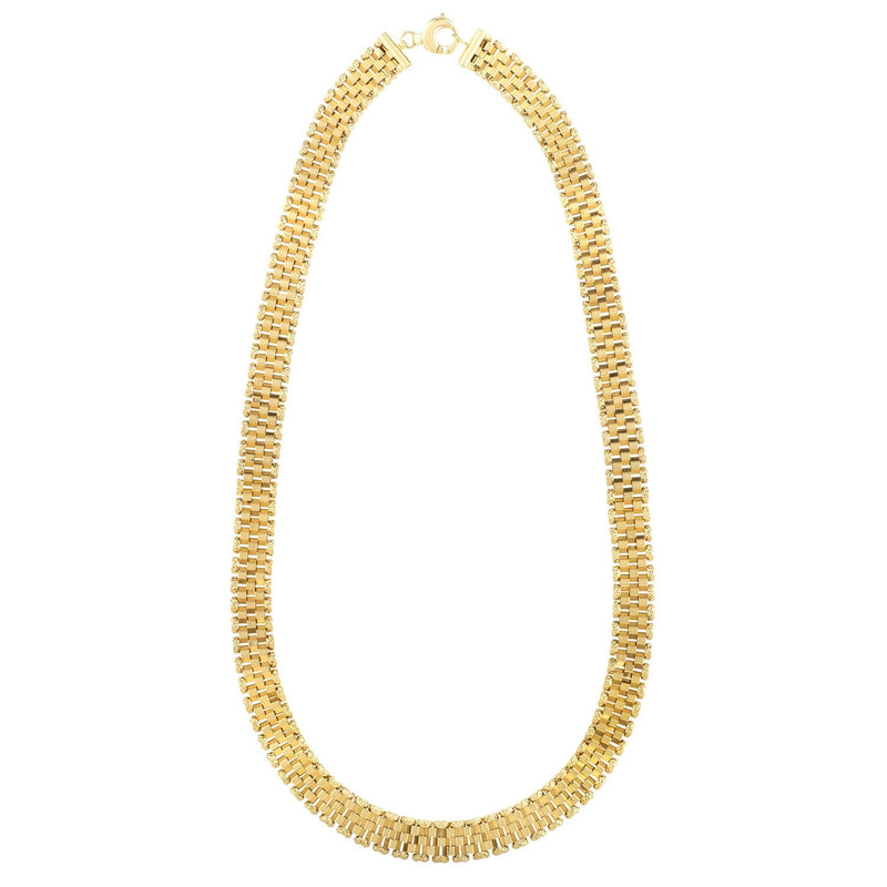 Bids.com 14k Yellow Gold Faceted Panther Link Chain Necklace Necklaces White Smoke 18 / Yellow Gold