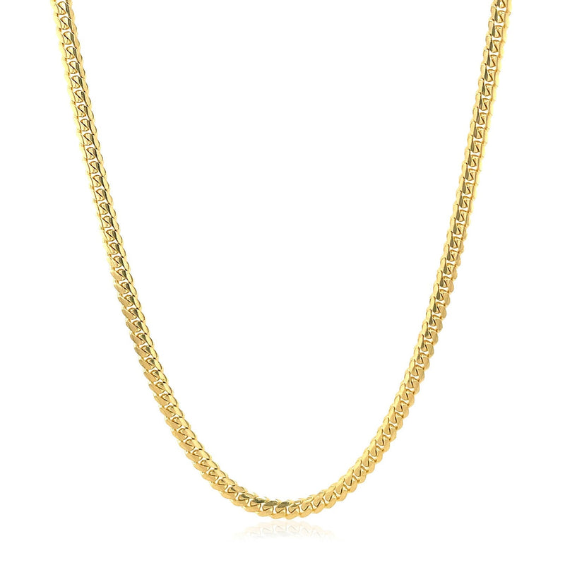 Bids.com 2.6mm 14k Yellow Gold Classic Solid Miami Cuban Chain Necklaces White Smoke 18 / Yellow Gold,20 / Yellow Gold,22 / Yellow Gold,24 / Yellow Gold