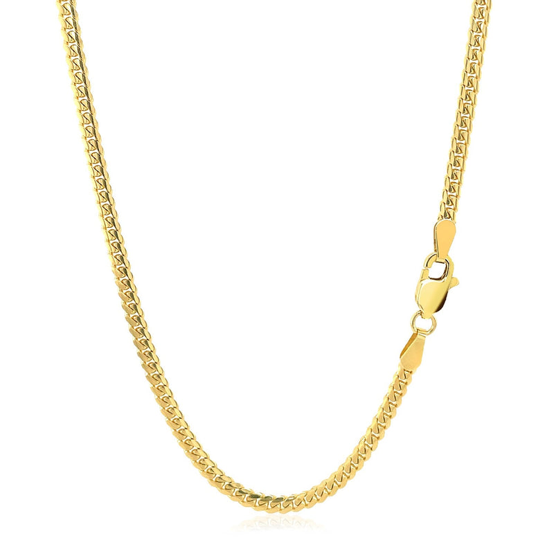 Bids.com 2.6mm 14k Yellow Gold Classic Solid Miami Cuban Chain Necklaces White Smoke 18 / Yellow Gold,20 / Yellow Gold,22 / Yellow Gold,24 / Yellow Gold
