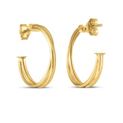 Bids.com 14k Yellow Gold Large Crossover Hoops Earrings White Smoke Yellow Gold