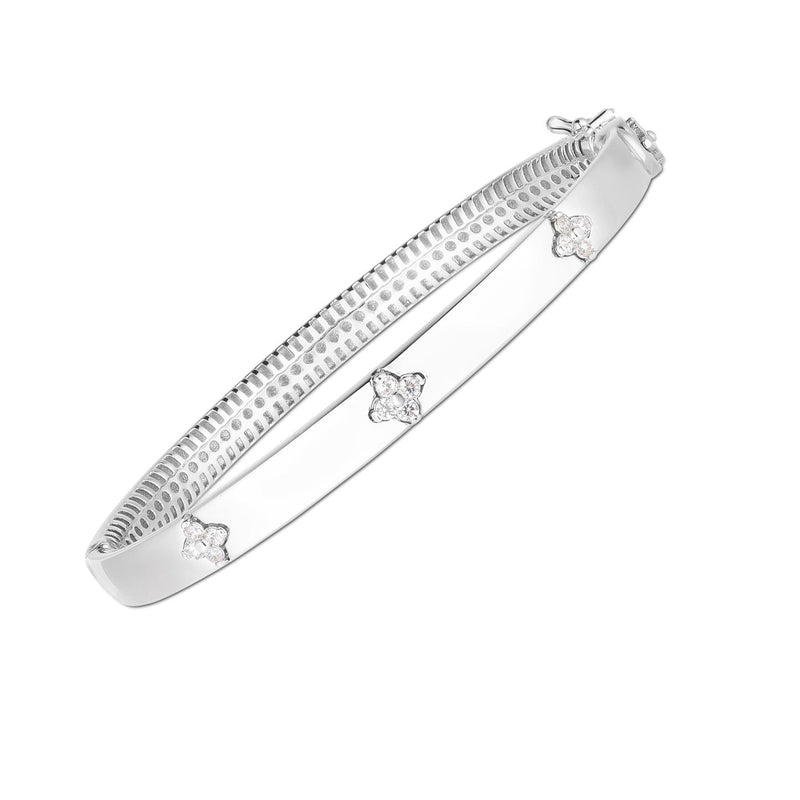 Bids.com 14k White Gold Trilogy Diamond Bangle (5.40 mm) Bracelets White Smoke 7 / White Gold