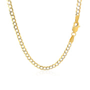 Bids.com 3.2 mm 14k Two Tone Gold Pave Curb Chain Necklaces White Smoke 16 / Two-Tone Gold,18 / Two-Tone Gold,20 / Two-Tone Gold,22 / Two-Tone Gold,24 / Two-Tone Gold