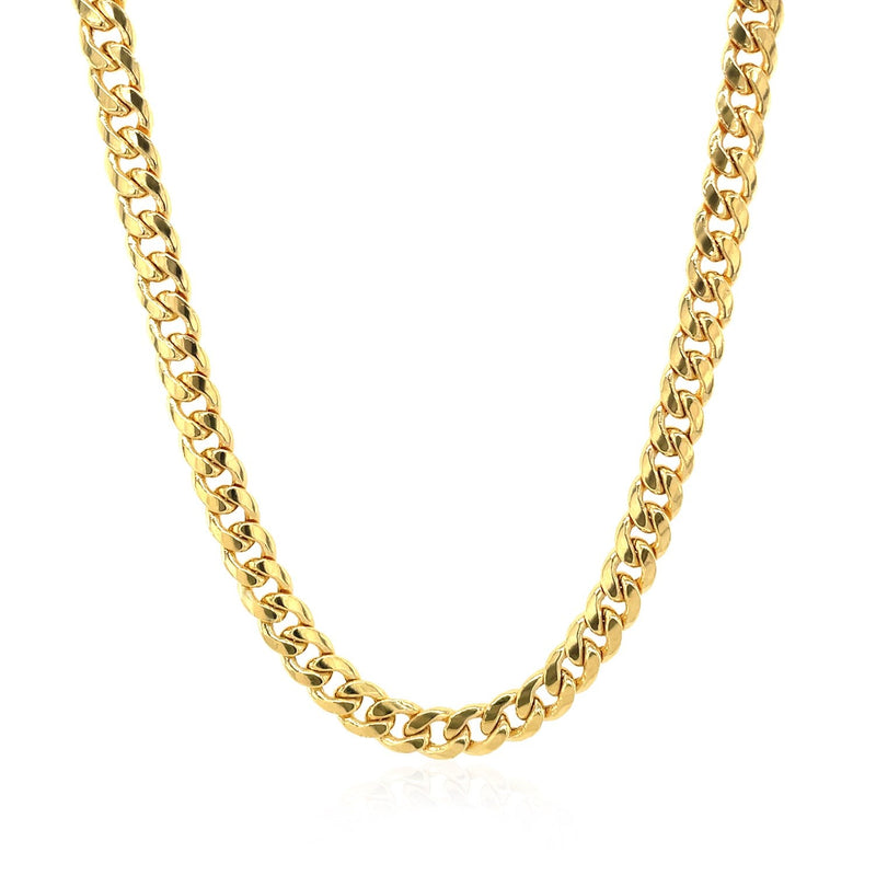 Bids.com 4.5mm 14k Yellow Gold Miami Cuban Semi Solid Chain Necklaces White Smoke 20 / Yellow Gold,22 / Yellow Gold