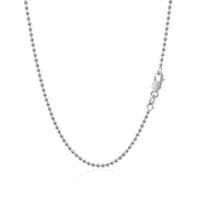 Bids.com 14k White Gold Bead Chain 1.5mm Necklaces White Smoke 16 / White Gold,18 / White Gold
