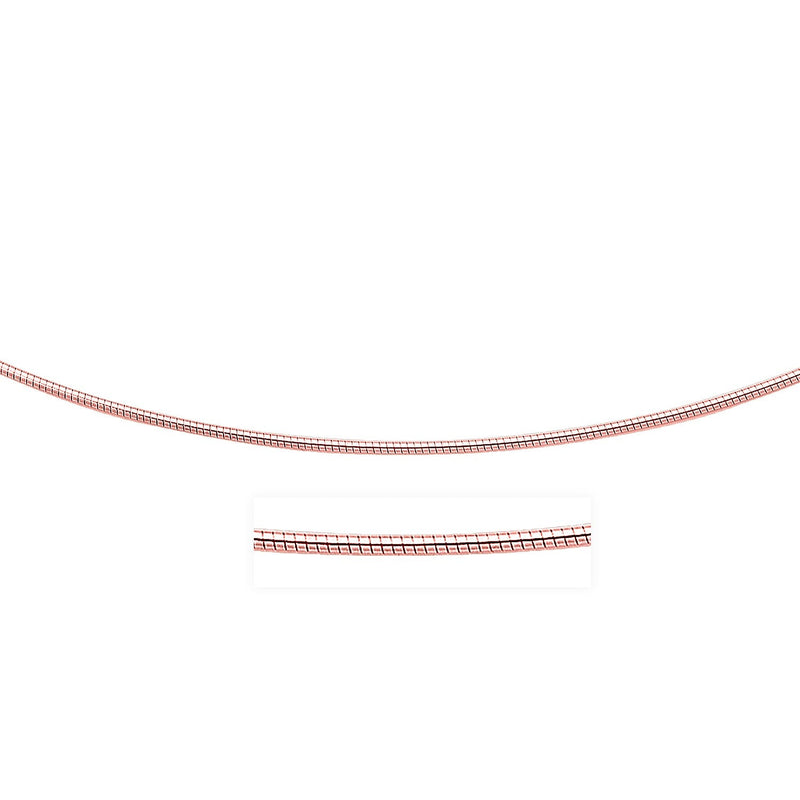 Bids.com 14k Rose Gold Necklace in a Round Omega Chain Style Necklaces White Smoke 17 / Rose Gold