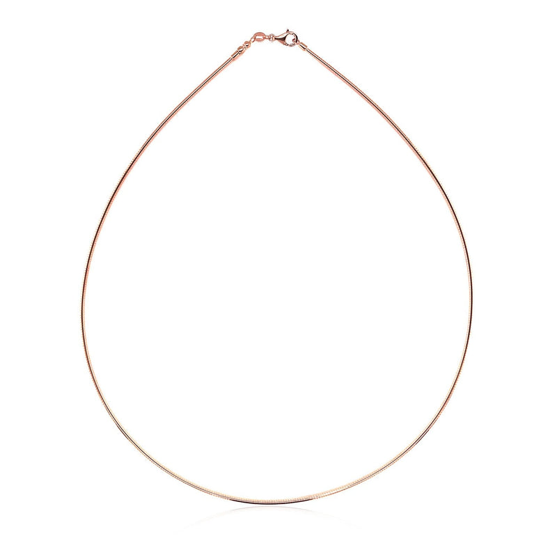 Bids.com 14k Rose Gold Necklace in a Round Omega Chain Style Necklaces White Smoke 17 / Rose Gold