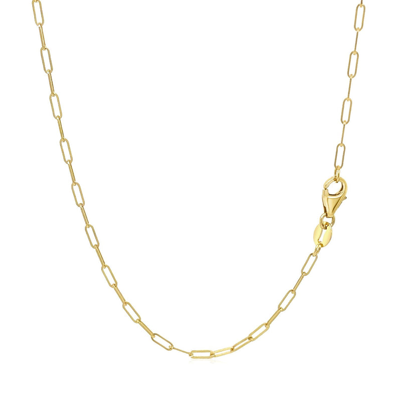 Bids.com 14K Yellow Gold Fine Paperclip Chain (1.5mm) Necklaces White Smoke 16 / Yellow Gold,18 / Yellow Gold,20 / Yellow Gold,24 / Yellow Gold