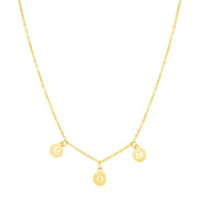 Bids.com 14k Yellow Gold Mom Necklace with Circle Drops Necklaces White Smoke 18 / Yellow Gold