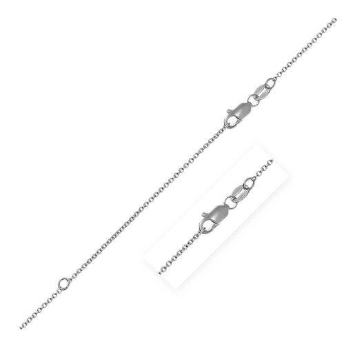 Bids.com Extendable Cable Chain in 18k White Gold (1.00 mm) Necklaces White Smoke 18 / White Gold