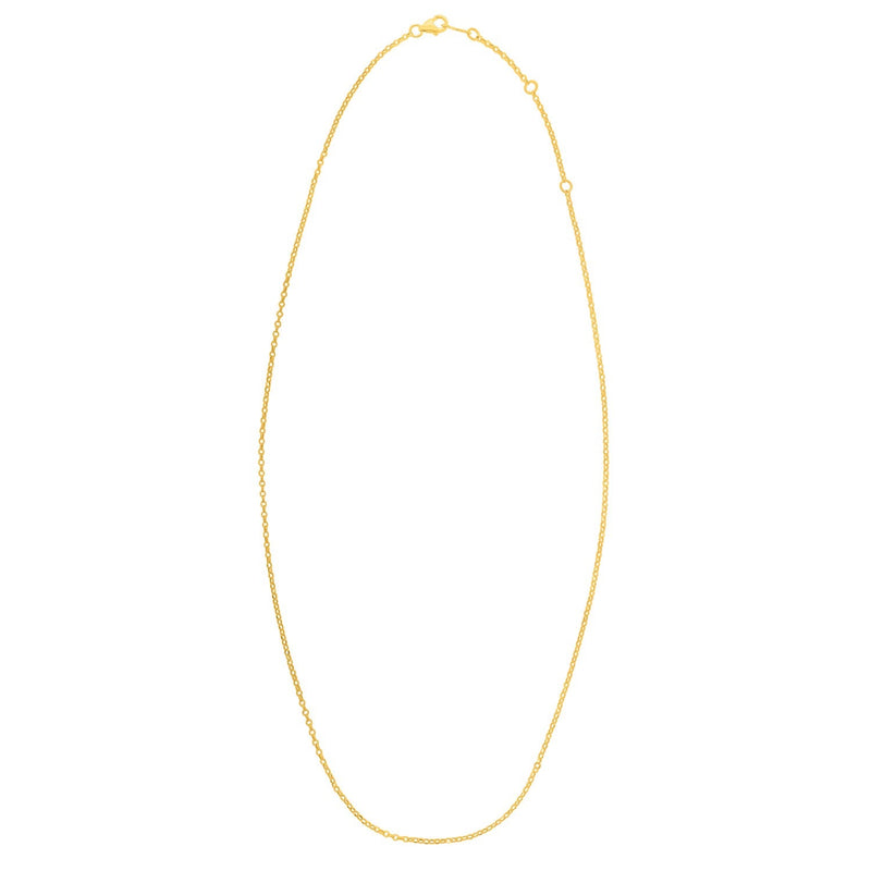 Bids.com Double Extendable Cable Chain in 14k Yellow Gold (1.40 mm) Necklaces White Smoke 18 / Yellow Gold