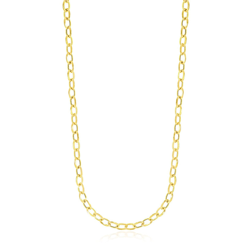 Bids.com 14k Yellow Gold Cable Chain Style Polished Necklace Necklaces White Smoke 18 / Yellow Gold