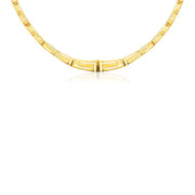 Bids.com 14K Yellow Gold Necklace with Graduated Greek Meander Motif Links Necklaces White Smoke 17 / Yellow Gold,One / Yellow Gold