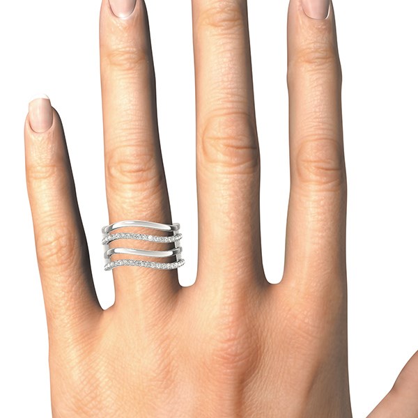 Bids.com 14k White Gold Multiple Band Design Ring with Diamonds (3/8 cttw) Rings White Smoke 3 / White Gold,3.5 / White Gold,4 / White Gold,4.5 / White Gold,5 / White Gold,5.5 / White Gold,6 / White Gold,6.5 / White Gold,7 / White Gold,7.5 / White Gold,8 / White Gold,8.5 / White Gold,9 / White Gold,10 / White Gold