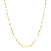 Bids.com 18k Yellow Gold Round Cable Link Chain 1.5mm Necklaces White Smoke 16 / Yellow Gold,18 / Yellow Gold