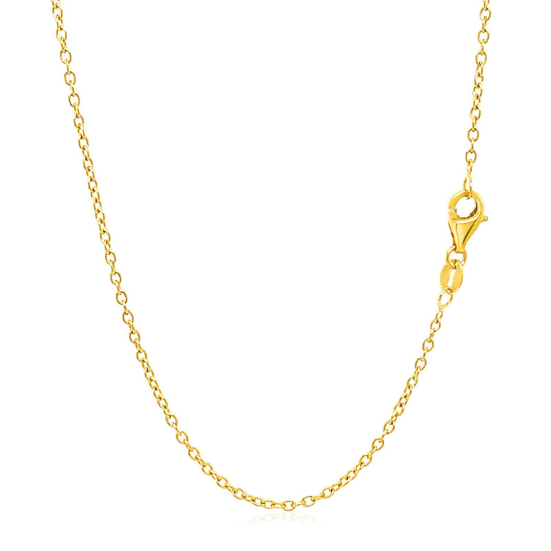 Bids.com 18k Yellow Gold Round Cable Link Chain 1.5mm Necklaces White Smoke 16 / Yellow Gold,18 / Yellow Gold