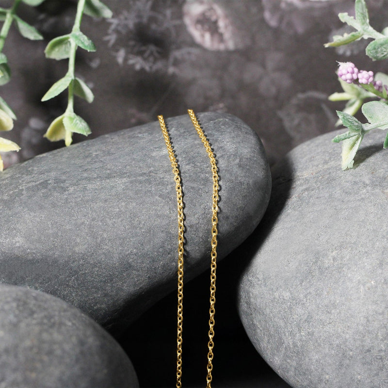 Bids.com 18k Yellow Gold Round Cable Link Chain 1.5mm Necklaces Gray 16 / Yellow Gold,18 / Yellow Gold