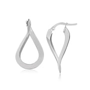Bids.com 14k White Gold Twisted Freeform Hoop Earrings Earrings White Smoke White Gold