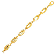 Bids.com 14k Yellow Gold Bracelet with Long Double Oval Links Bracelets White Smoke 7.5 / Yellow Gold