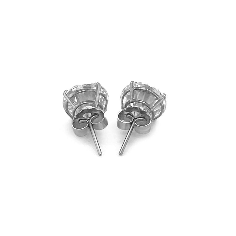 Bids.com 14k White Gold 8.0mm Round CZ Stud Earrings Earrings White Smoke White Gold