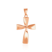 Bids.com Flat Twisted Cross Pendant in 14k Rose Gold Pendants White Smoke Rose Gold