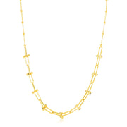 Bids.com 14k Yellow Gold Beaded U Link Chain Necklace Necklaces White Smoke 18 / Yellow Gold