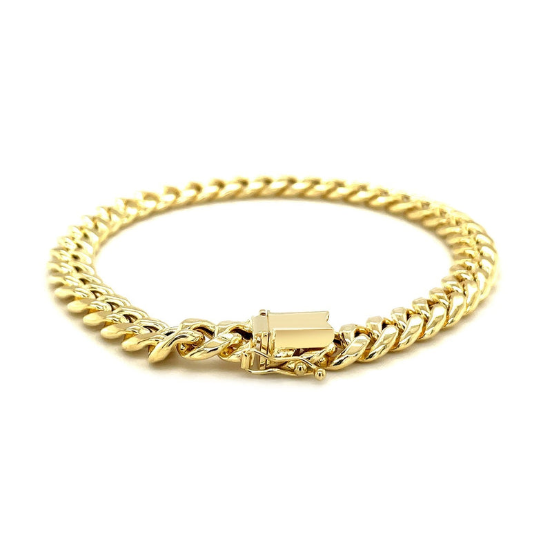 Bids.com 10k Yellow Gold Semi Solid Miami Cuban Bracelet (7.20 mm) Bracelets White Smoke 8.5 / Yellow Gold