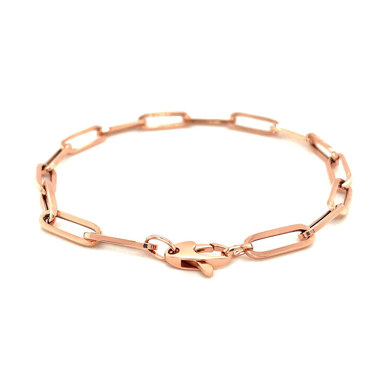 Bids.com 14K Rose Gold Extra Wide Paperclip Chain Bracelet Bracelets White Smoke 7.5 / Rose Gold,One / Rose Gold