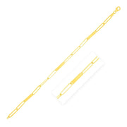 Bids.com 14k Yellow Gold 7 inch Alternating Paperclip Chain Link and Gold Bar Bracelet Bracelets White Smoke 7 / Yellow Gold