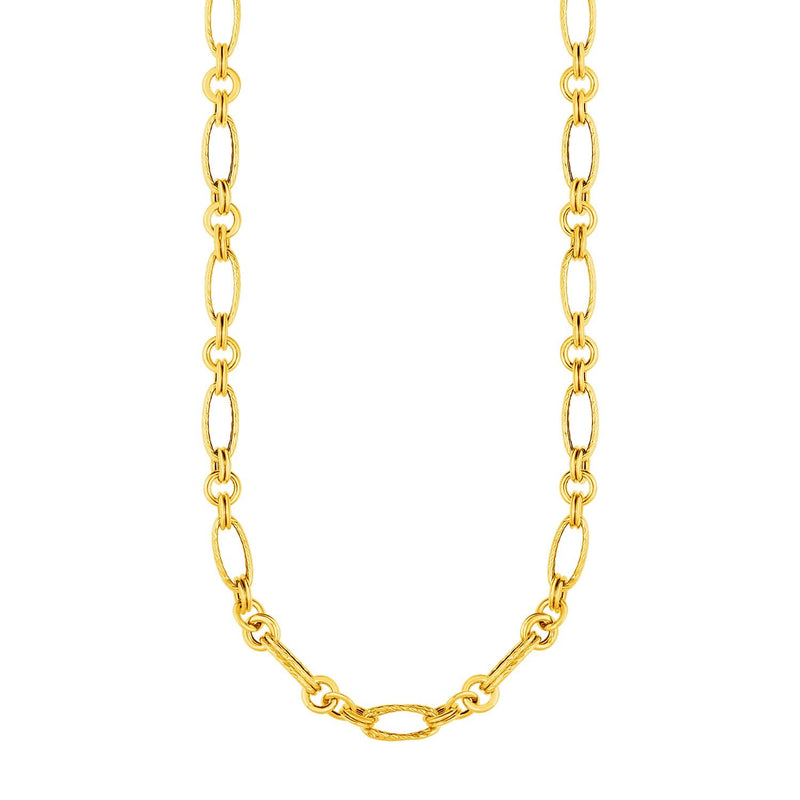 Bids.com 14k Yellow Gold Twisted and Polished Link Necklace Necklaces White Smoke 18 / Yellow Gold